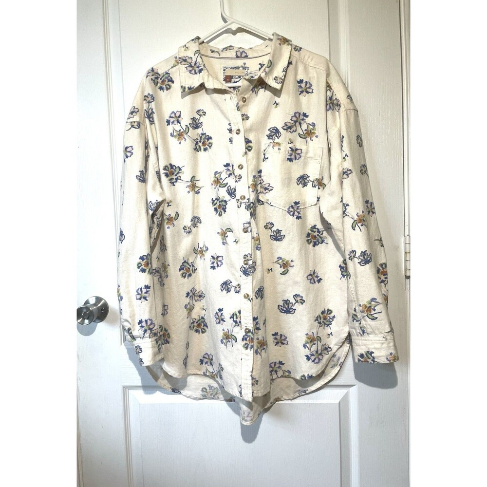 Pilcro Anthropologie Kailey Floral Tunic Button Down Size Large - Picture 2 of 13